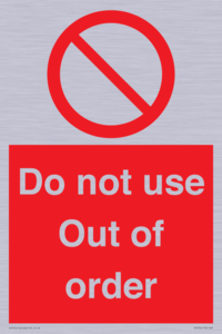 Do not use Out of order